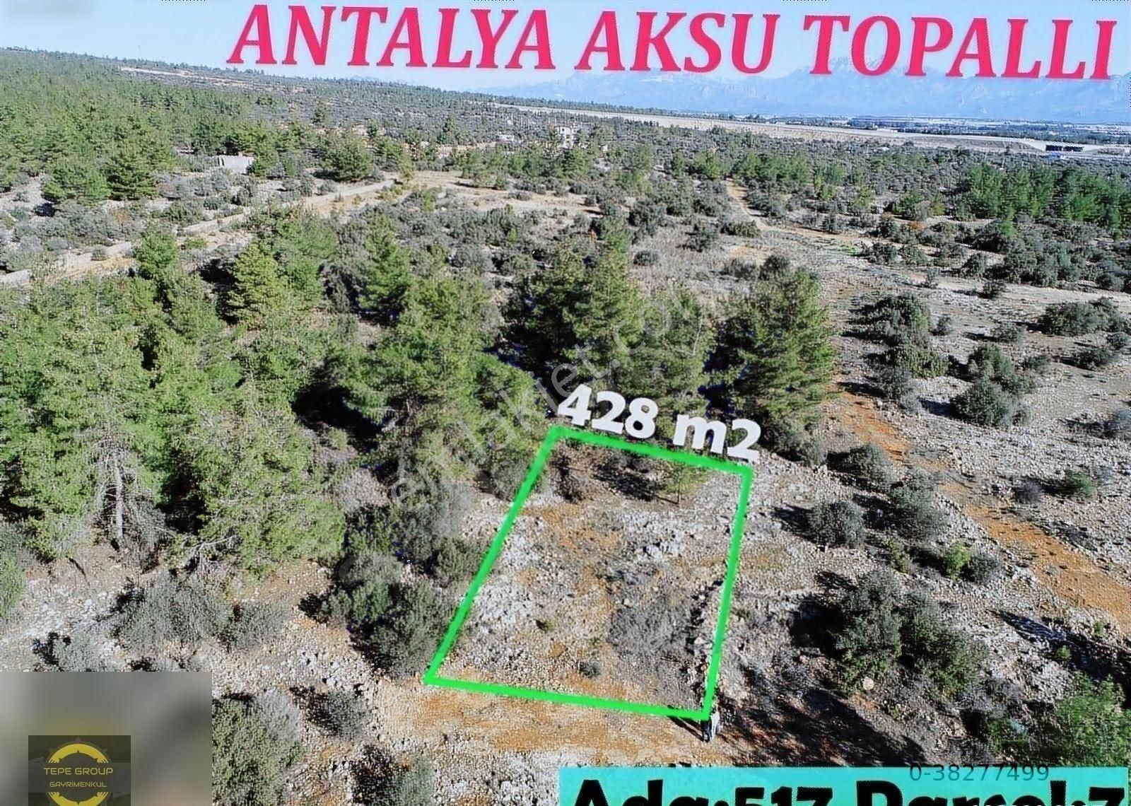 Aksu Topallı Satılık Konut İmarlı Antalya Aksu Topallı'da 428 M2 Tek Tapu Satılık İmarlı Arsa