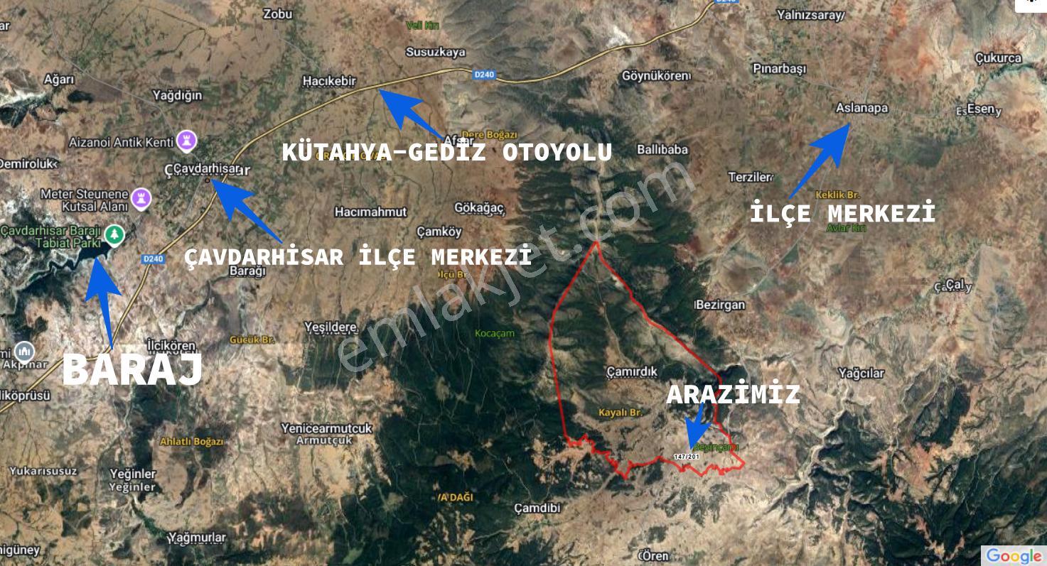 Kütahya Aslanapa 1.184 M2 İlçe Asfaltına Yakın Dümdüz Arazi - Görsel 4