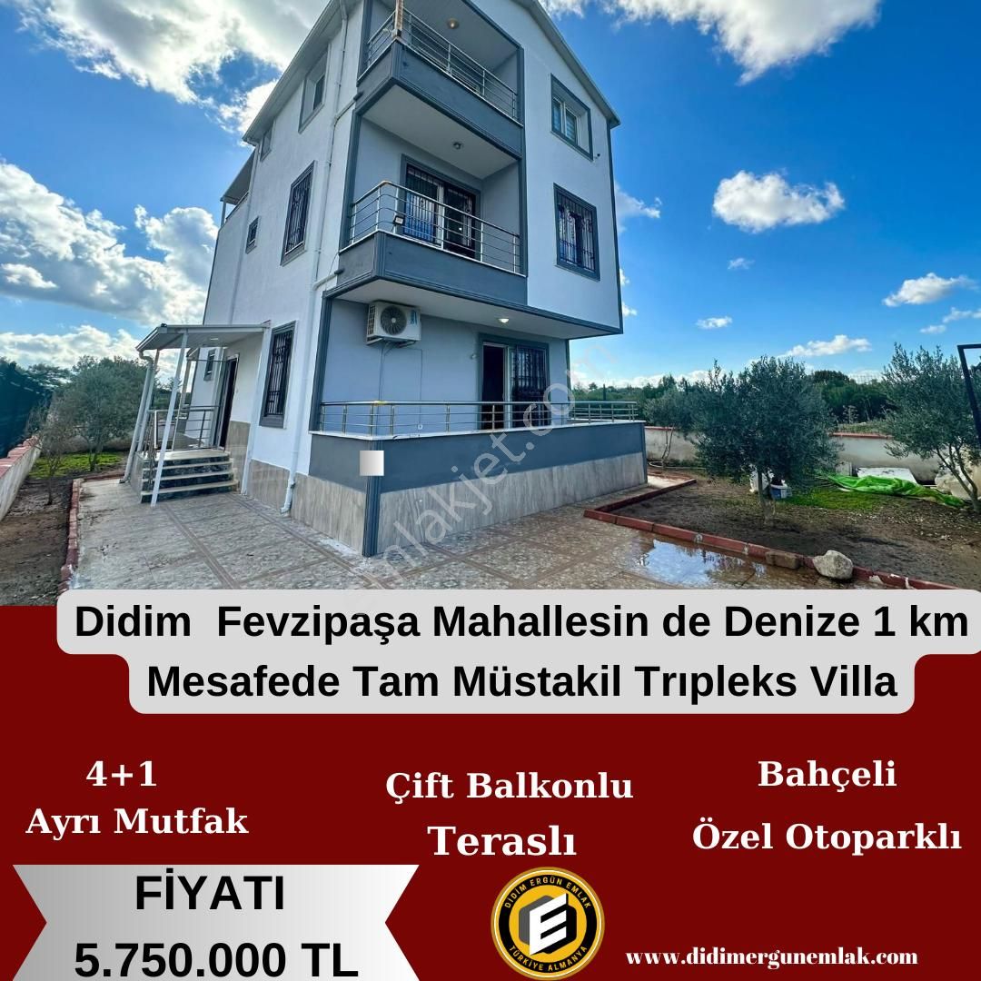 Didim Fevzipaşa Satılık Villa Didim Fevzipaşa Mahallesin De Denize 1 Km Mesafede Tam Müstakil Trıpleks Villa ( Ek : 1273)