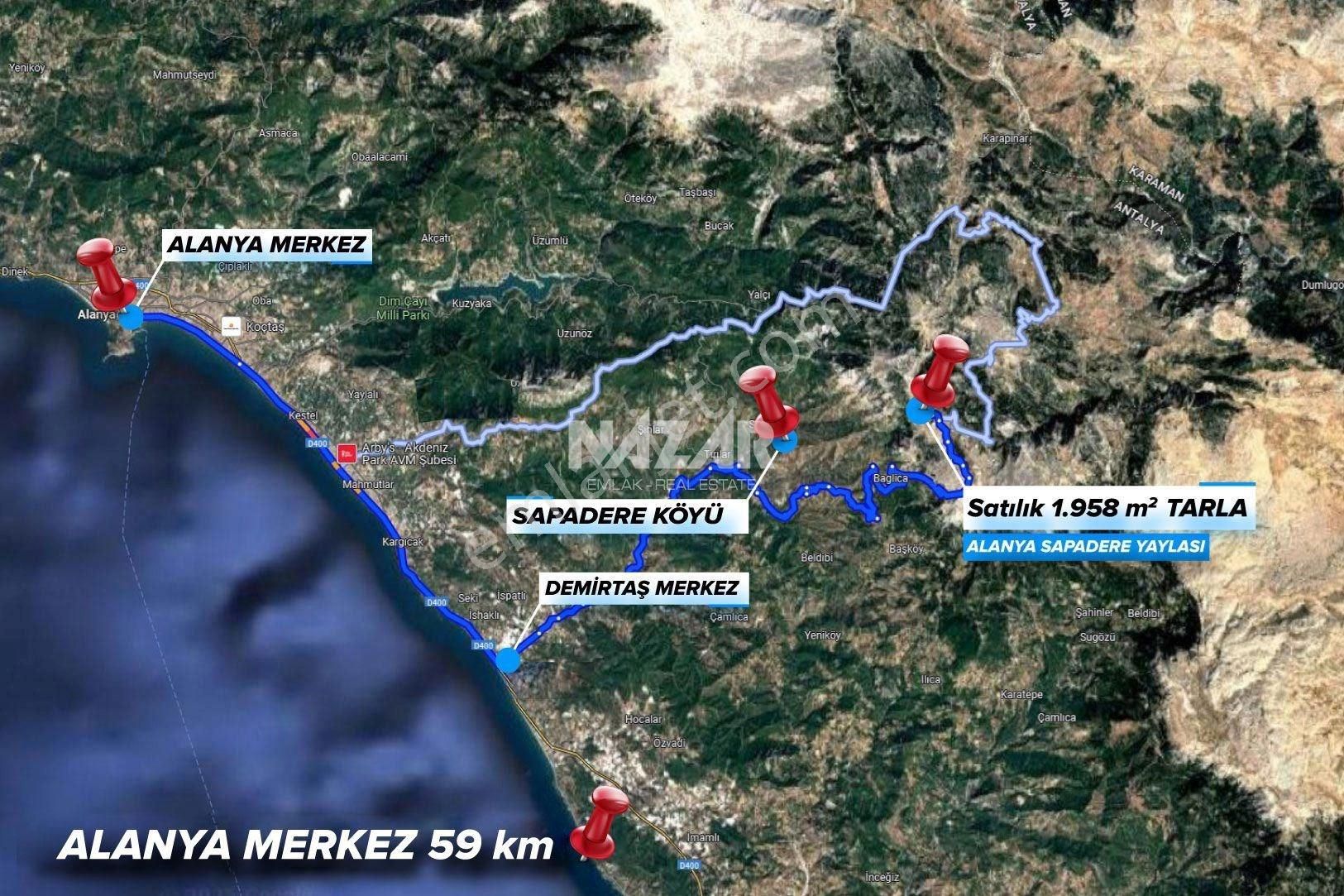 Alanya Sapadere’de 1.958 M² Satılık Tarla - Görsel 4