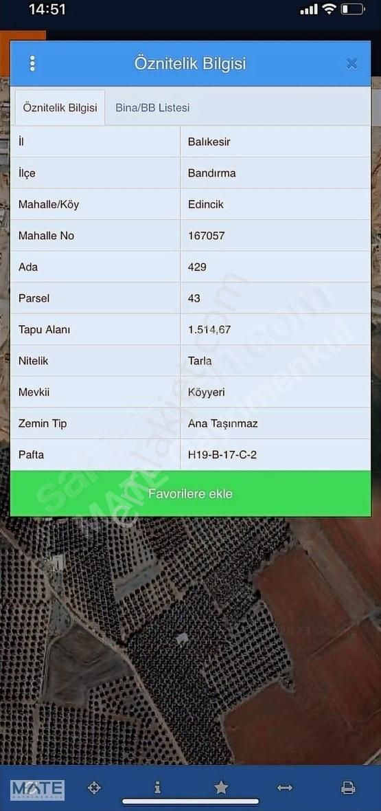 Bandırma Edincik Satılık Tarla Bandırma Çanakkale Yol Yakını Edincik'de 1.514 M2 Fırsat Arazi