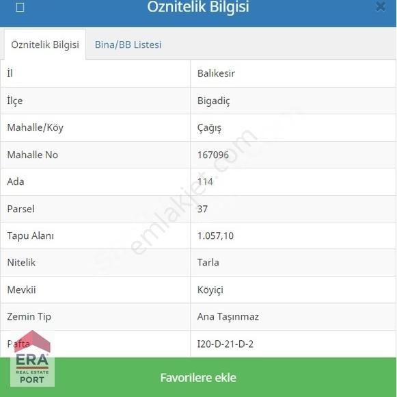 Bigadiç Çağış Satılık Tarla Era Port Güvencesiyle Çağış'da Köy İmarına Cepheli Tarla