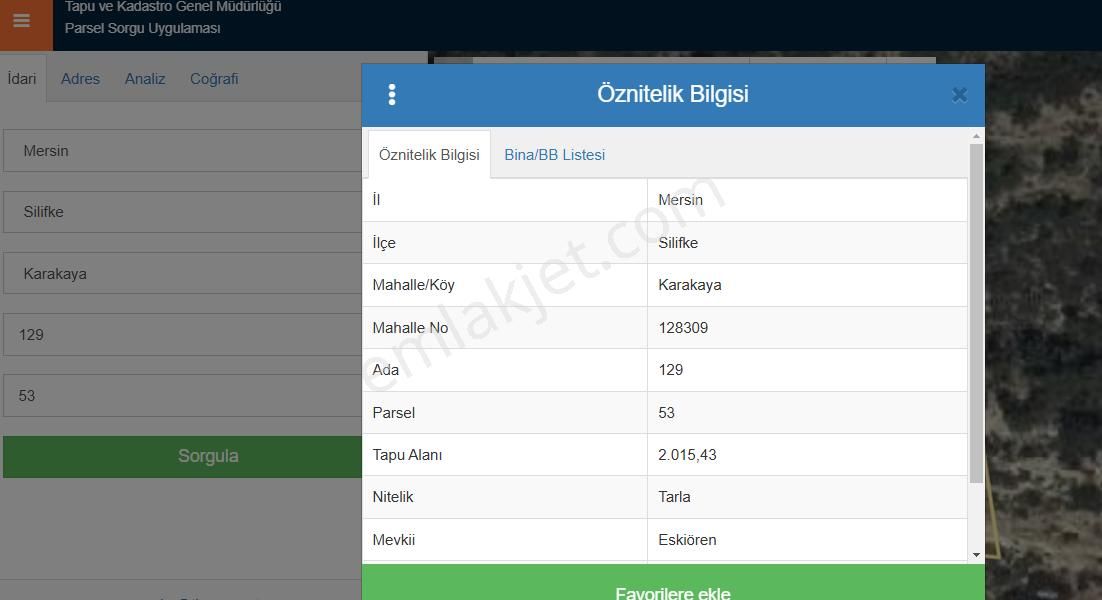 Mersin Silifke Karakaya'da Satılık Tarla - Görsel 2