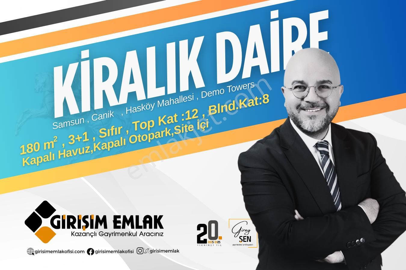 Havuzlu Güvenlikli Demo Towers Harika Manzaralı Kiralık Daire
