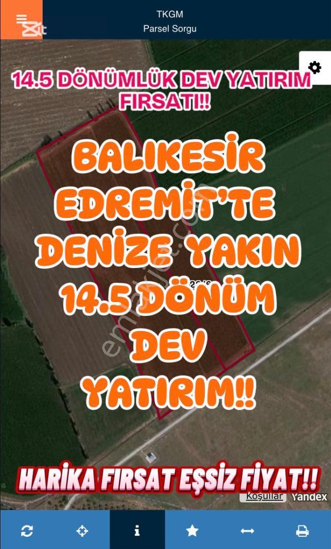 Edremit Çıkrıkçı Satılık Tarla 🌟 Balıkesir - Edremit Akçay 2 Adet Yan Yana Yatırımlık Fırsat Arazi🌿