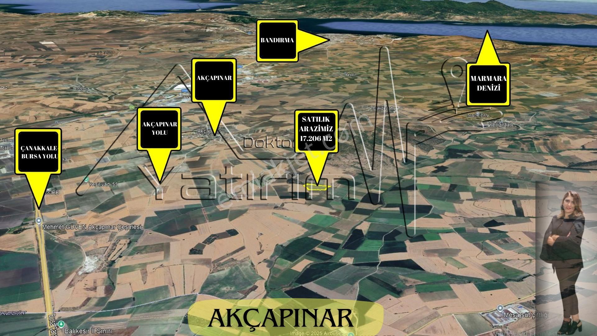 Bandırma Akçapınar Satılık Tarla Bandırma Akçapınar Mahallesinde 17.206 M2 Satılık Arazi