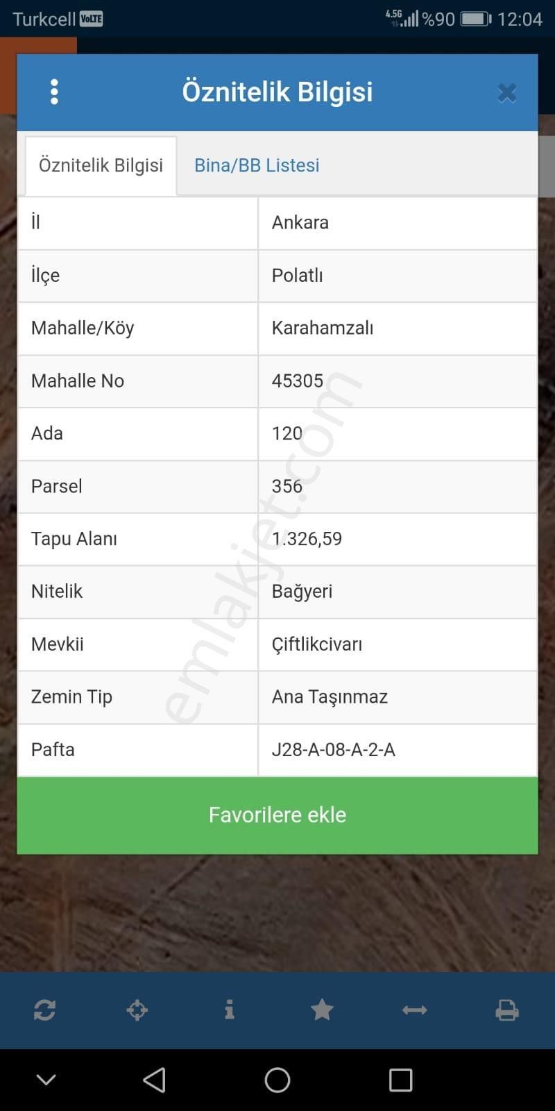 Polatlı Karahamzalı Satılık Tarla Ankara Polatlı'da 1326 M2 Tapu Alanlı Satılık Arazi