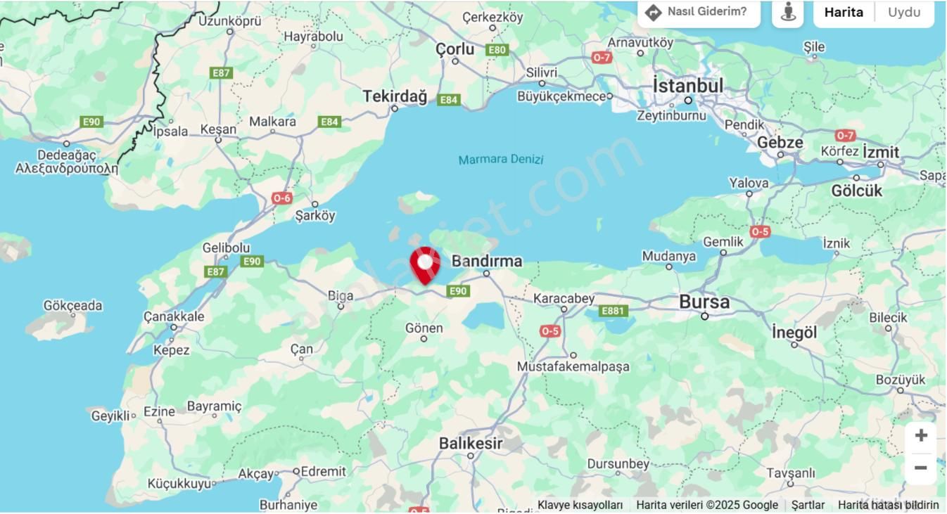 Bandırma Misakça Satılık Tarla Marmara O. S. B. Bursa - Bandırma - Biga - Çanakkale Yolu Yakınında Yatırım Fırsatı