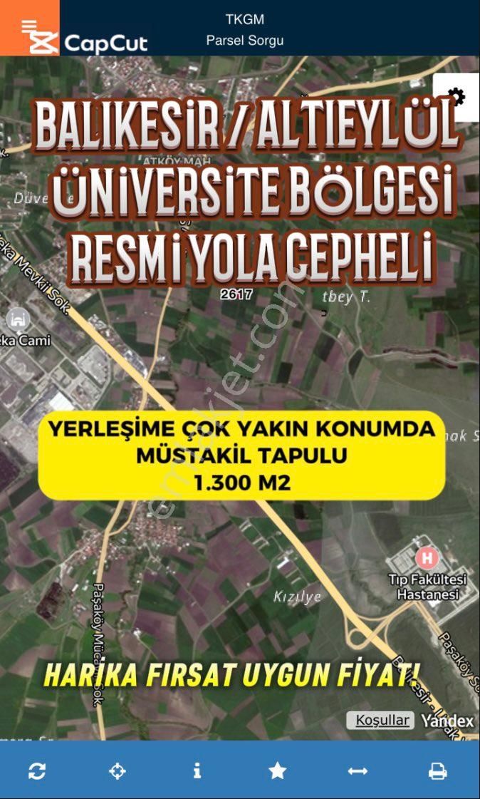 Altıeylül Atköy Satılık Tarla 🏡 Balıkesir Altıeylül Üniversite Bölgesi Ova Manzaralı Fırsat Arazi🌿