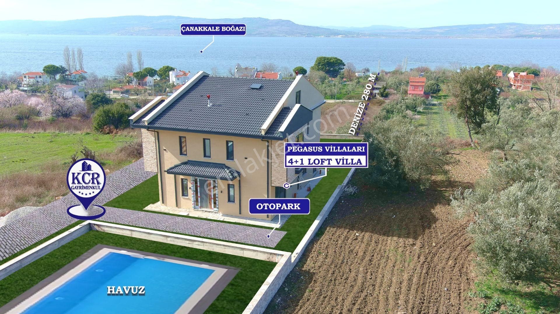 Lapseki Suluca Köyü Satılık Villa Çanakkale'de Lapseki Suluca' Da Boğaz Manzaralı-havuzlu-yerden Isıtmlı-lüks Villalar