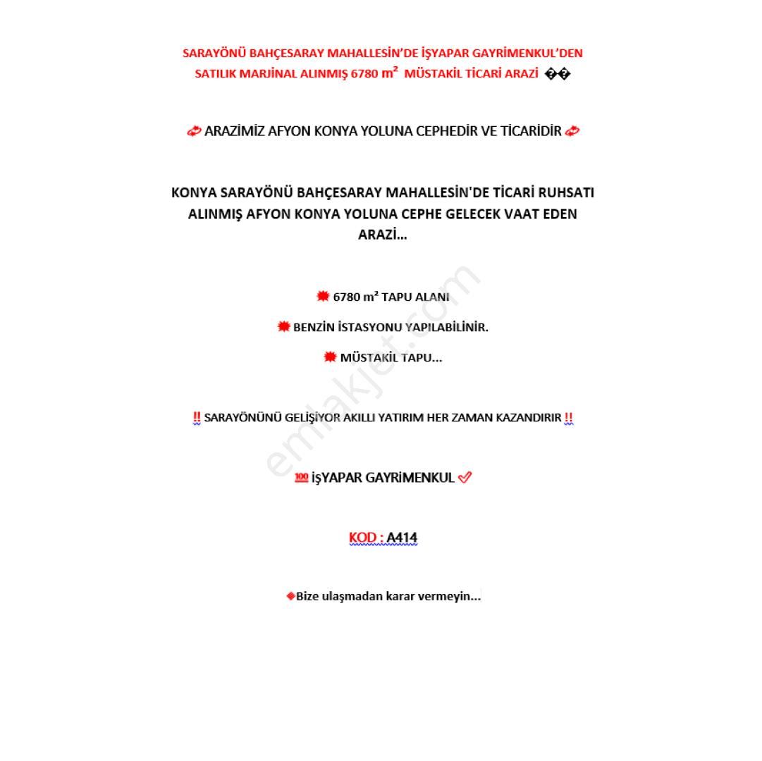 İşyapar Gayrimenkulden Afyon Yoluna Cephe Ticari Ruhsatlı Arazi - Görsel 9