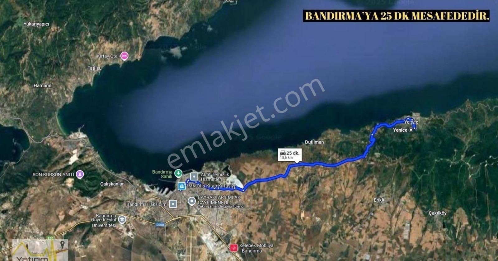 Bandırma Sahilyenice Mahallesinde Deniz Manzaralı 2195 M2 Satılık Arazi - Görsel 3