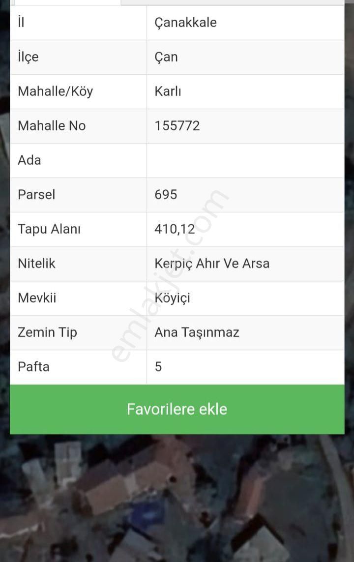 Çanakkale Çan Karlı Köyünde Satılık Arsa - Görsel 3