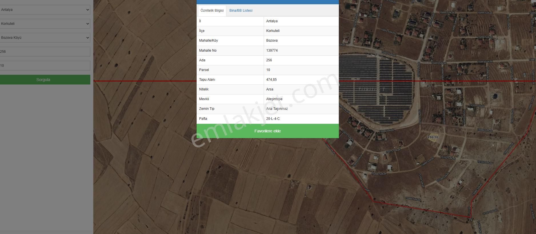 Korkuteli Bozova Satılık Arsa
