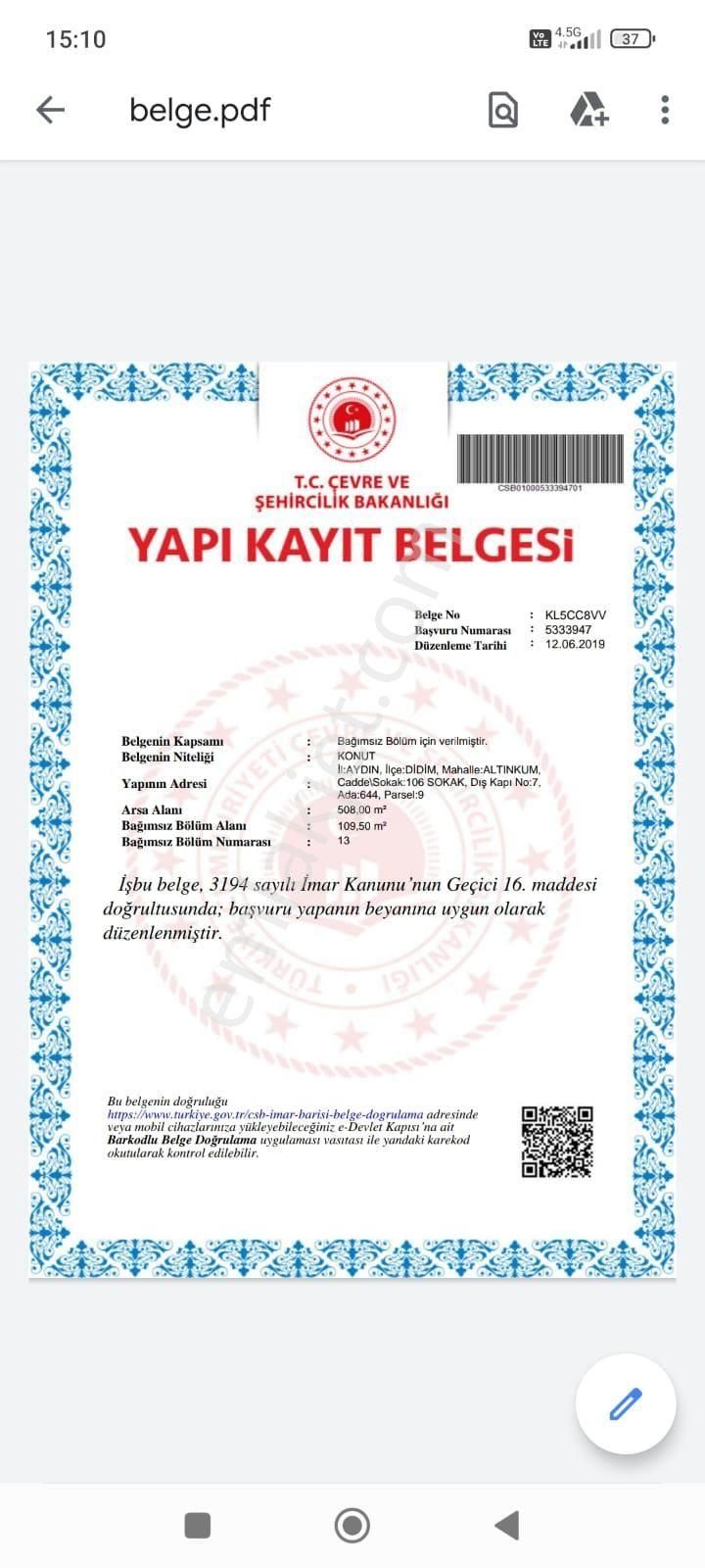 Didim Altınkumda Satılık Daire 2+1 - Görsel 19