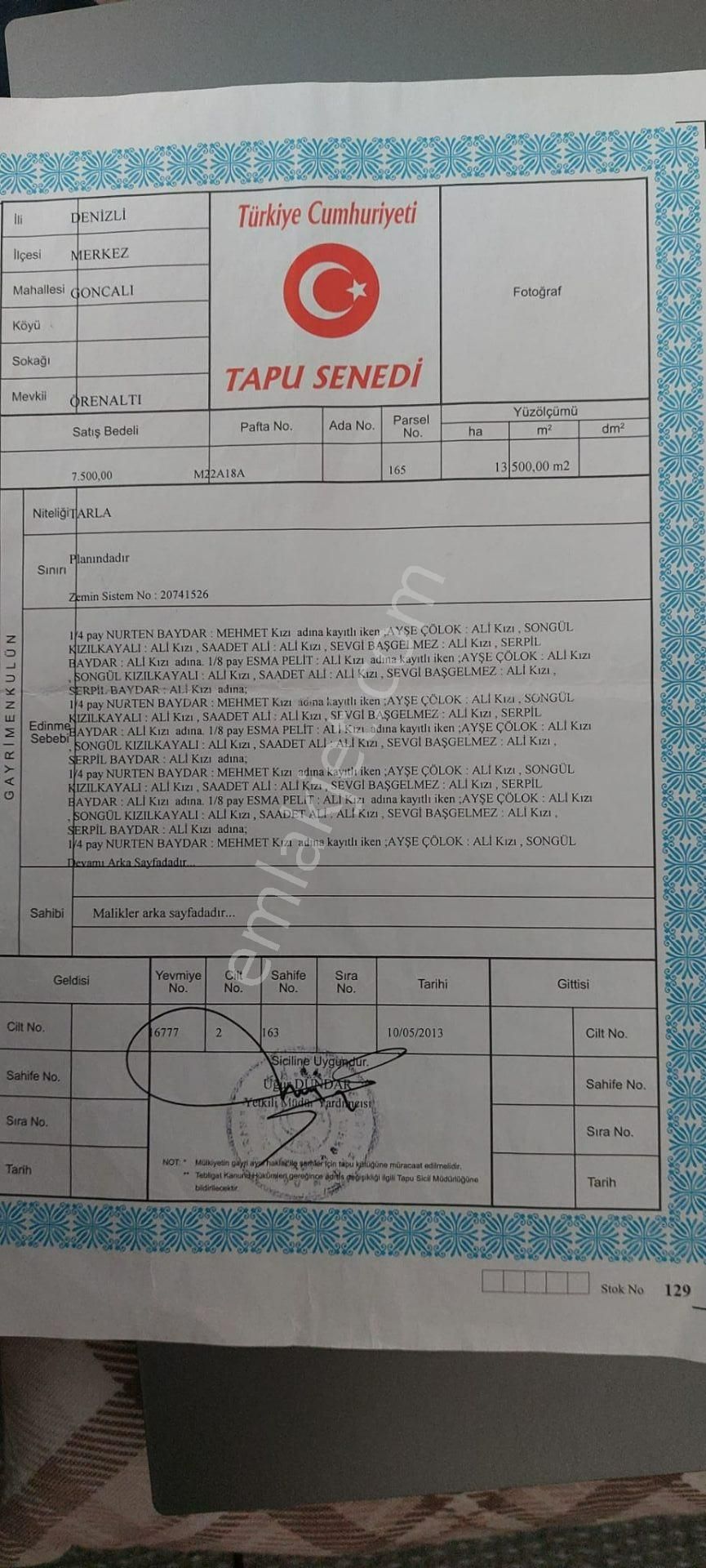 Denizli Goncalı Mahallesinde Sahibinden Satılık 13500 Mt Tarla - Görsel 9