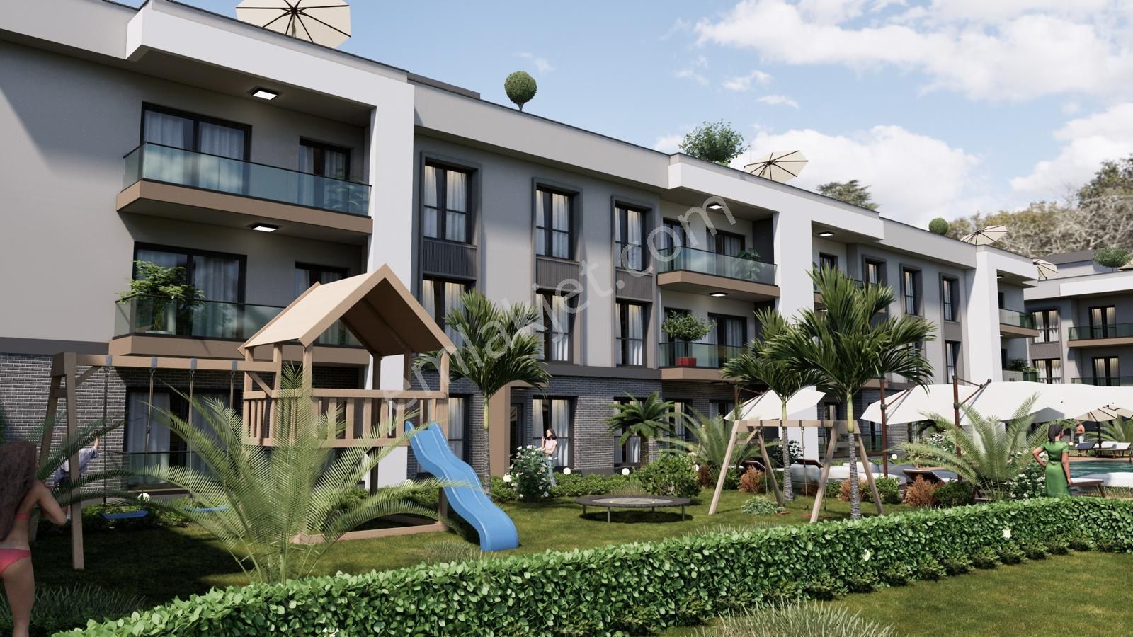 Karasuda Botanik Lüks Sitede Fıtness Çocuk Oyun Parkı Yarı Olimpik Havuz - Görsel 19