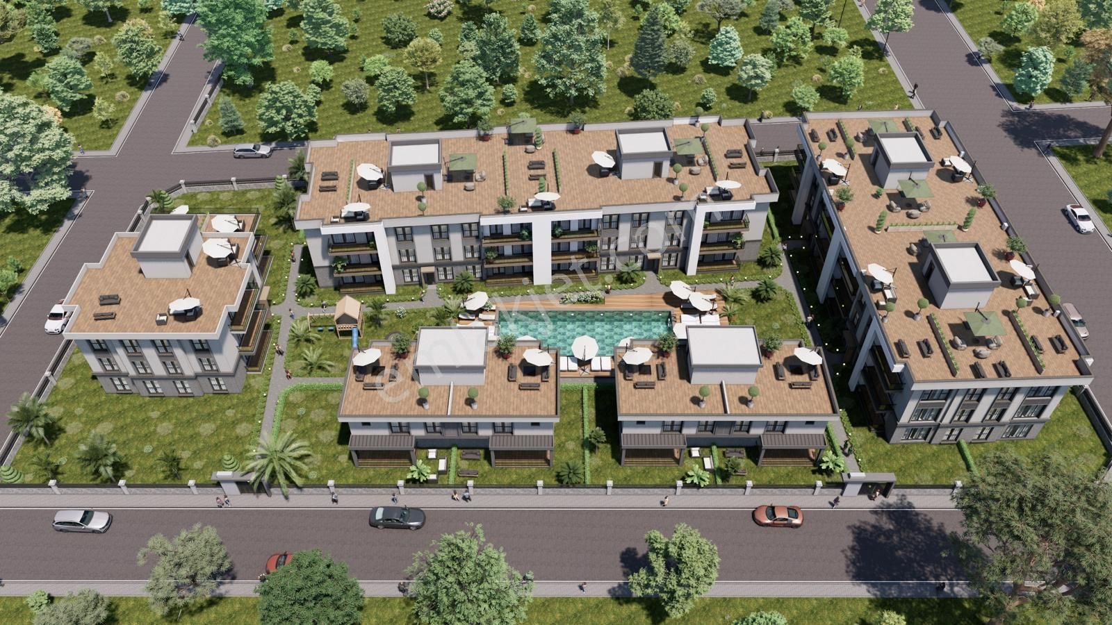 Karasuda Botanik Lüks Sitede Fıtness Çocuk Oyun Parkı Yarı Olimpik Havuz - Görsel 5