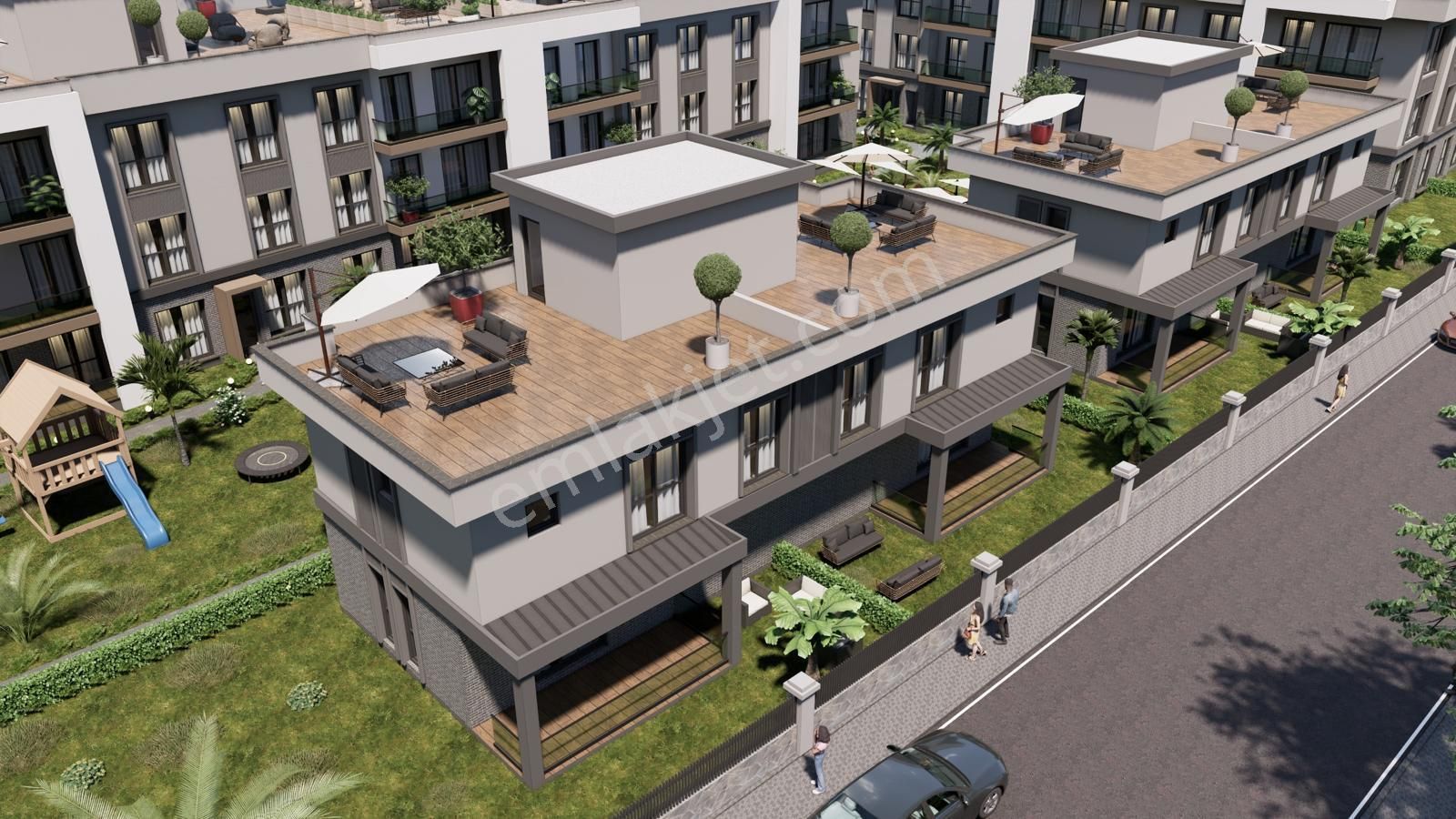 Karasuda Botanik Lüks Sitede Fıtness Çocuk Oyun Parkı Yarı Olimpik Havuz - Görsel 24