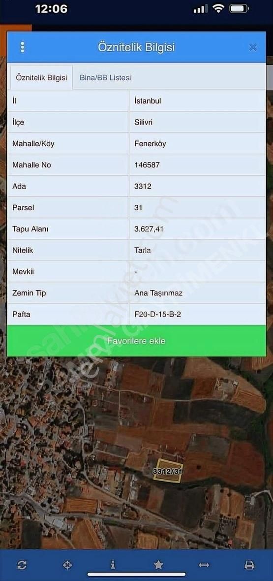 Silivri Fenerköyde Satılık Tek Tapu Tarla - Görsel 2