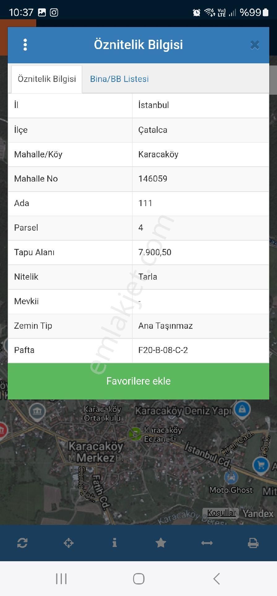 İstanbul Çatalca Karacaköyde Satılık 1276 M2 Tarla - Görsel 3