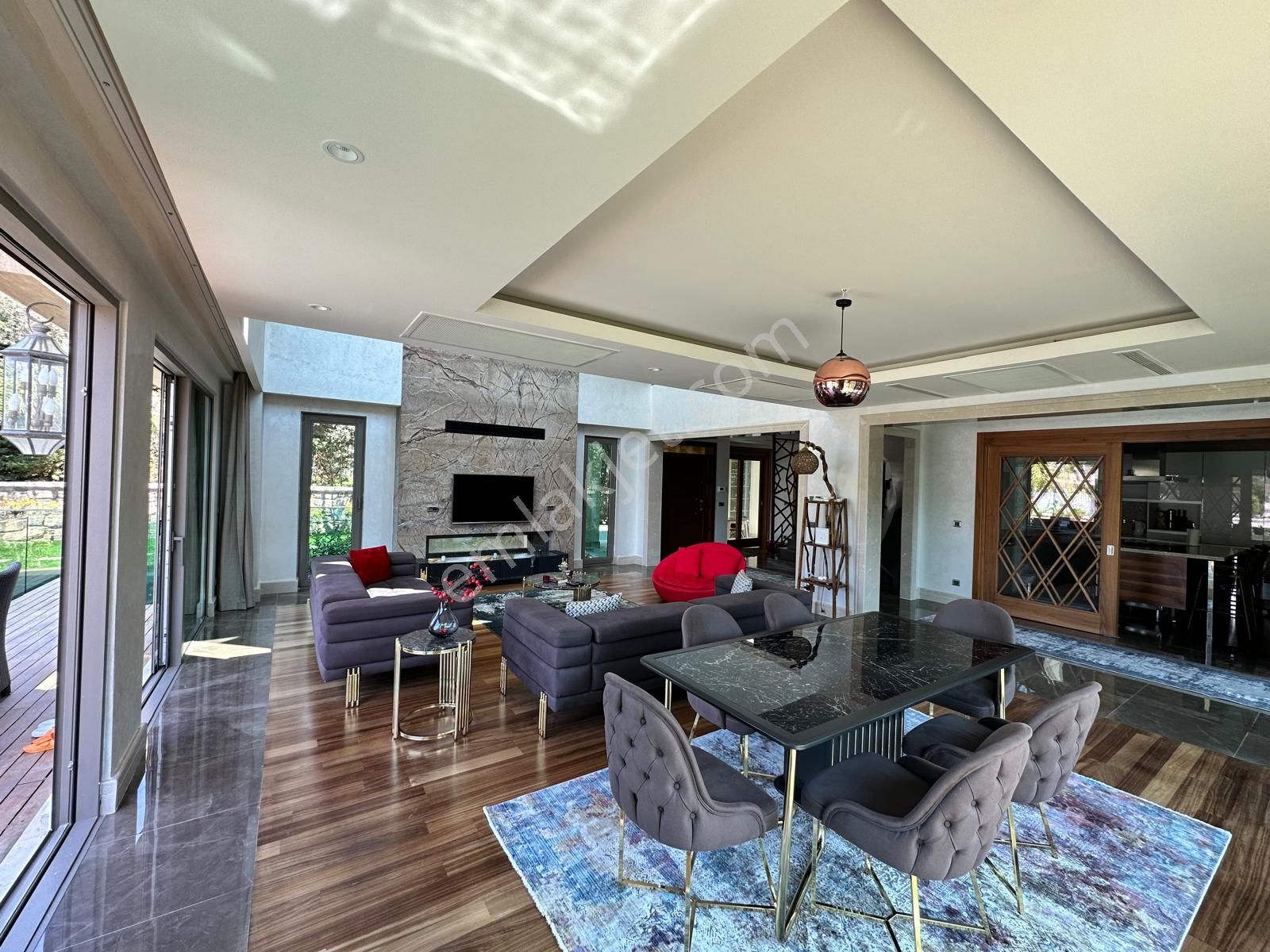 Bodrum Torba Deniz Manzaralı Özel Havuzlu Satılık Lüks Müstakil Villa - Görsel 3