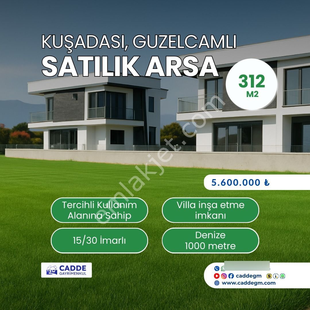 ✨kuşadası’nın En Temiz, En Yeşil Ve En Huzurlu Bölgelerinden Biri Olan Güzelçamlı’da Satılık Arsa!