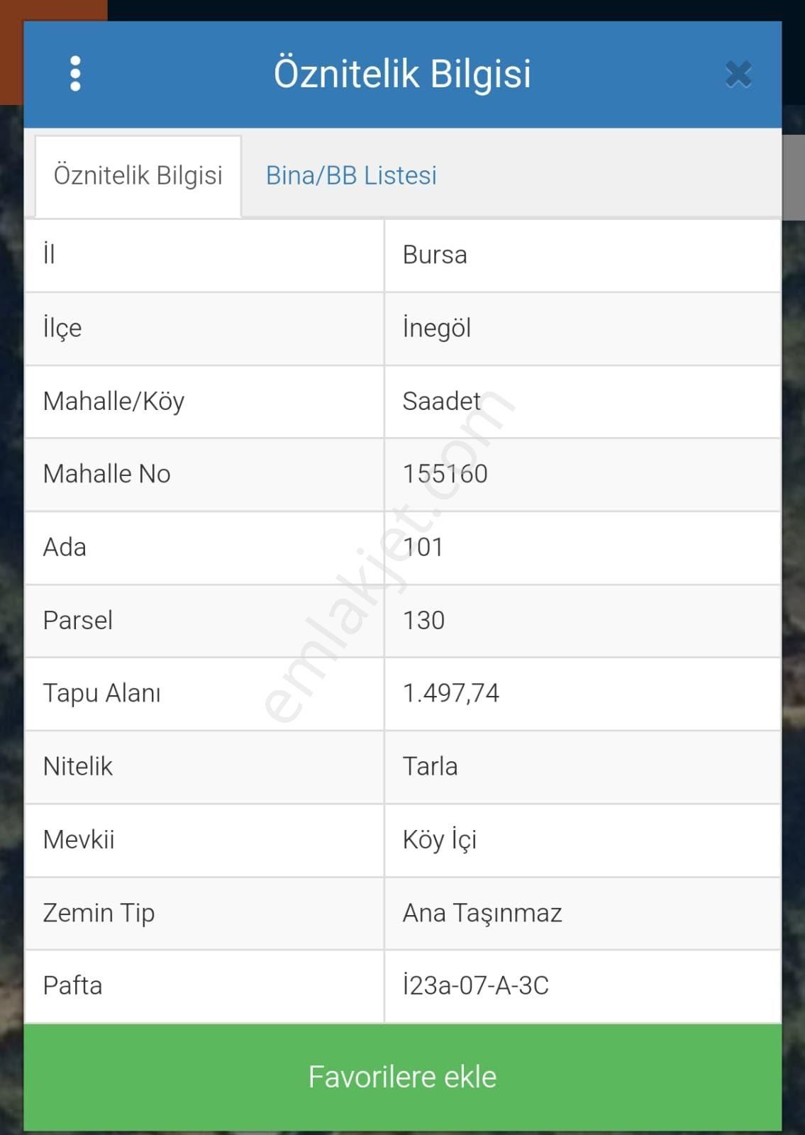 İki Gayrimenkul Danışmanlıktan Bursa İnegöl Saadet Köyünde Satılık Tarla 1500 Mt - Görsel 2