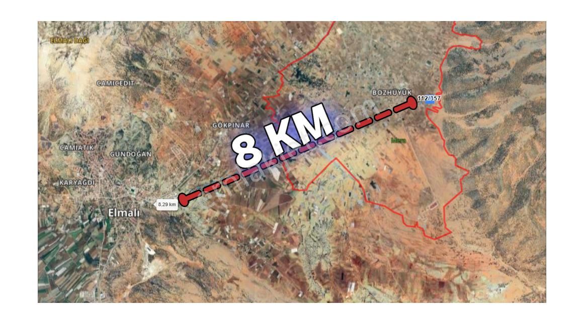 Antalya Elmalı Bozhüyük 3.430m² Kadastral Yolu Cephe Tarla - Görsel 9
