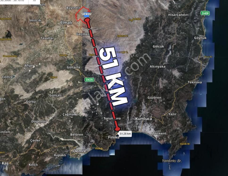 Antalya Elmalı Bozhüyük 3.430m² Kadastral Yolu Cephe Tarla - Görsel 7