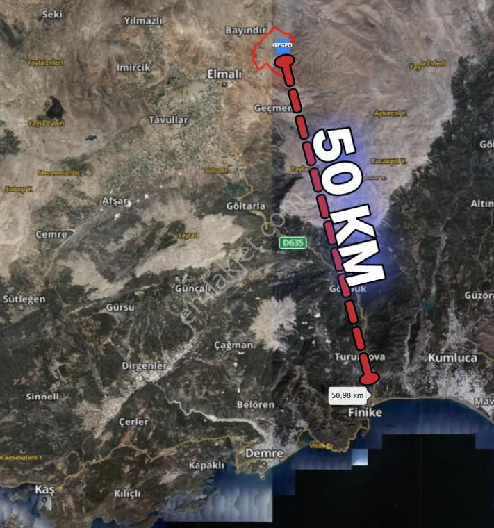 Antalya Elmalı Bozhüyük 2.220 M² Müstakil Parsel Tek Tapu Tarla - Görsel 6