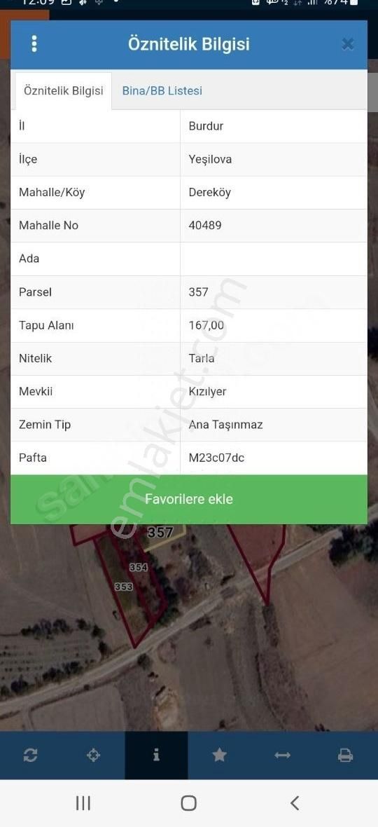 Burdur Yeşilova Dereköy Köy İçi İmar Planı İçinde Satılık Arazi - Görsel 2