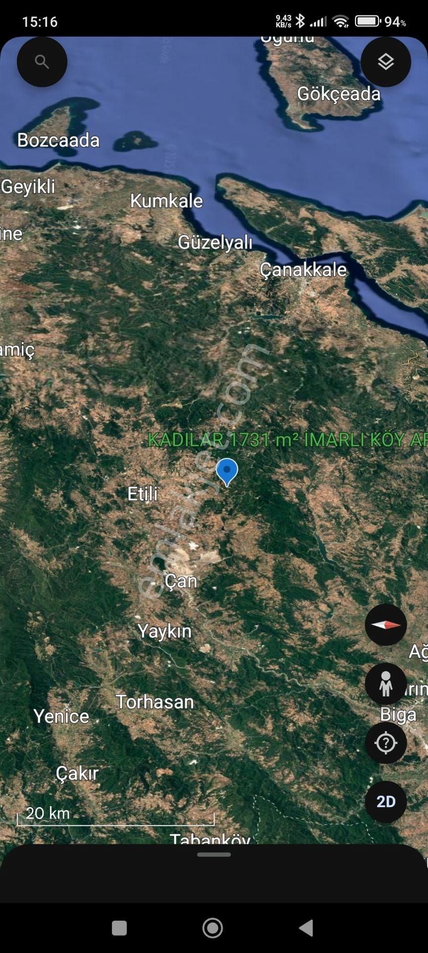 1731 M² %40 2 Kat İmarlı Köy Arsası Kadılar Köyü Çan Çanakkale - Görsel 7