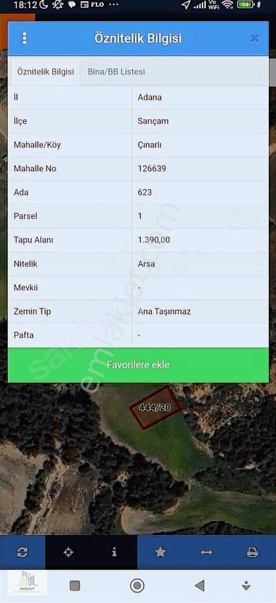 Adana Sarıçam Çınarlı Da 3 Adet Vıllalık Yer 1390 M Açıklama Var - Görsel 2