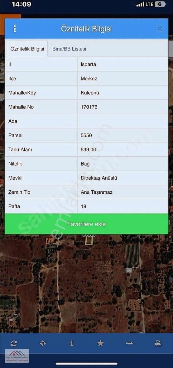 Eğirdir Yolu Üzeri Tek Tapu 539 M2 Tarla