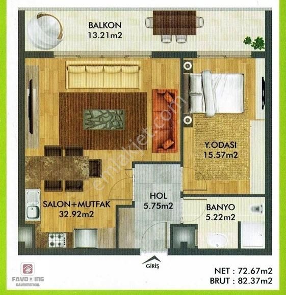 Ayrancılar Garden Liva | 82 M2 Ara Kat | Satılık 1+1 Daire - Görsel 34
