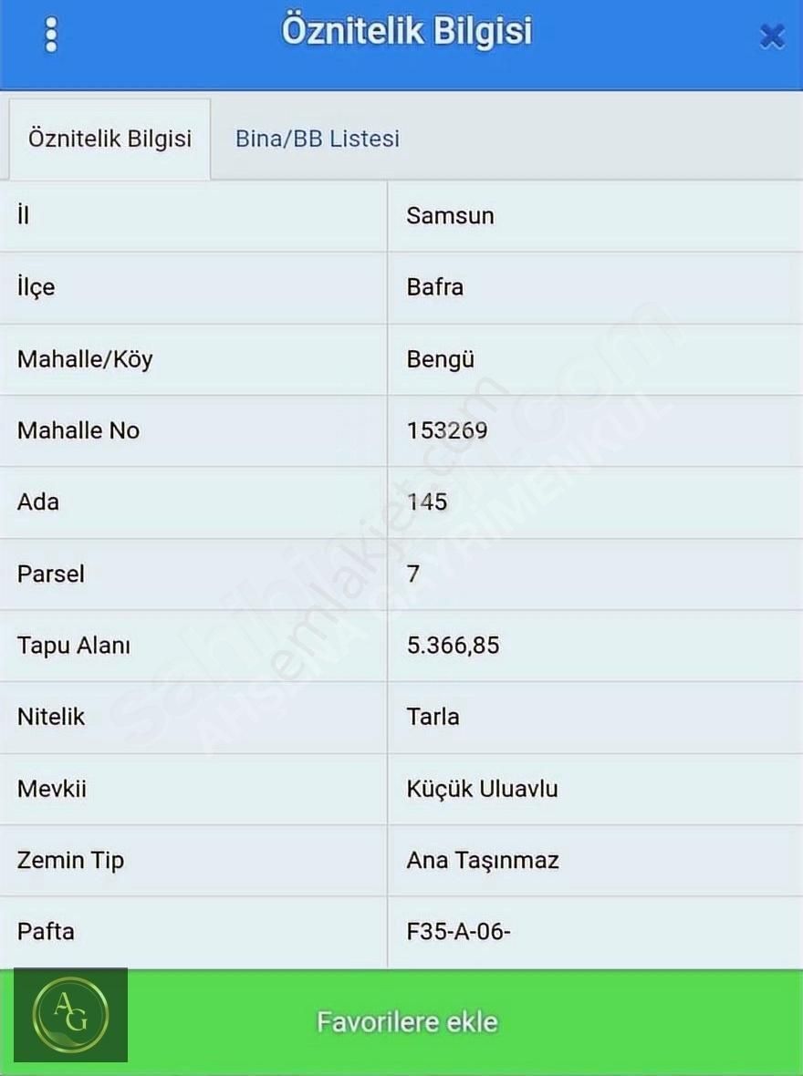 Ahşena'dan Samsun Bafra'da Yatırıma Uygun 5366 M2 Satılık Arazi
