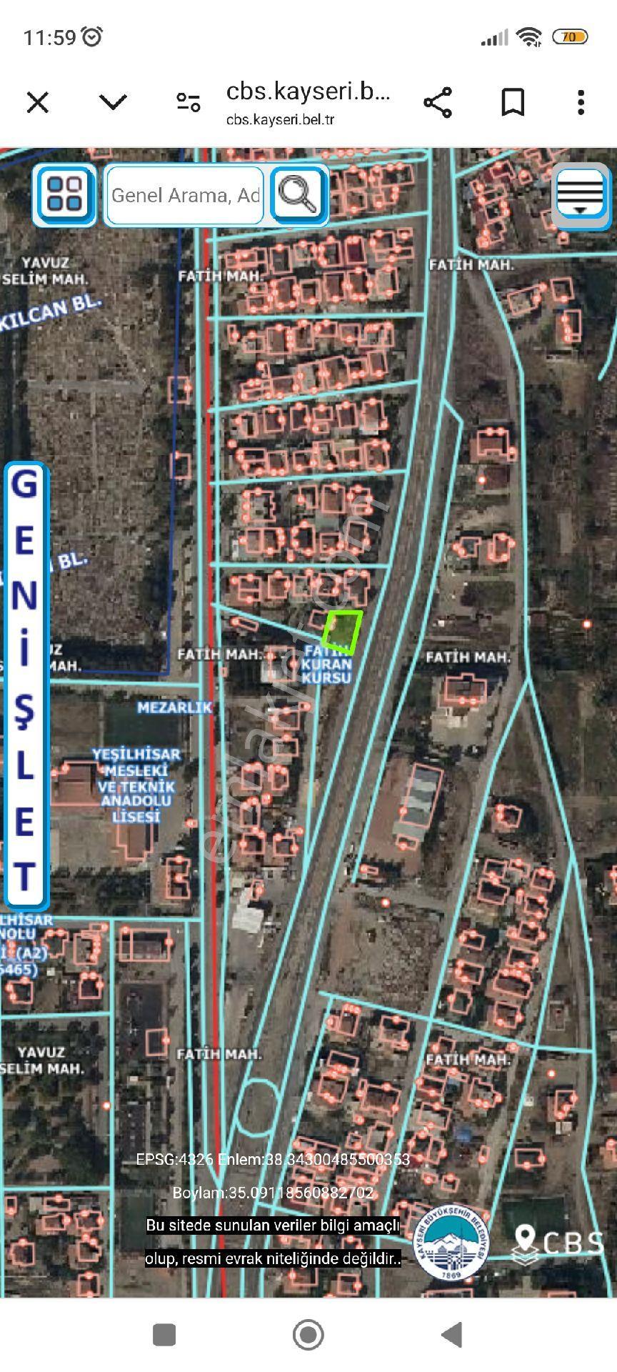 Kaçmaz Emlaktan Yeşilhisarda Satılık Konut Arsası Yol Kenari - Görsel 6
