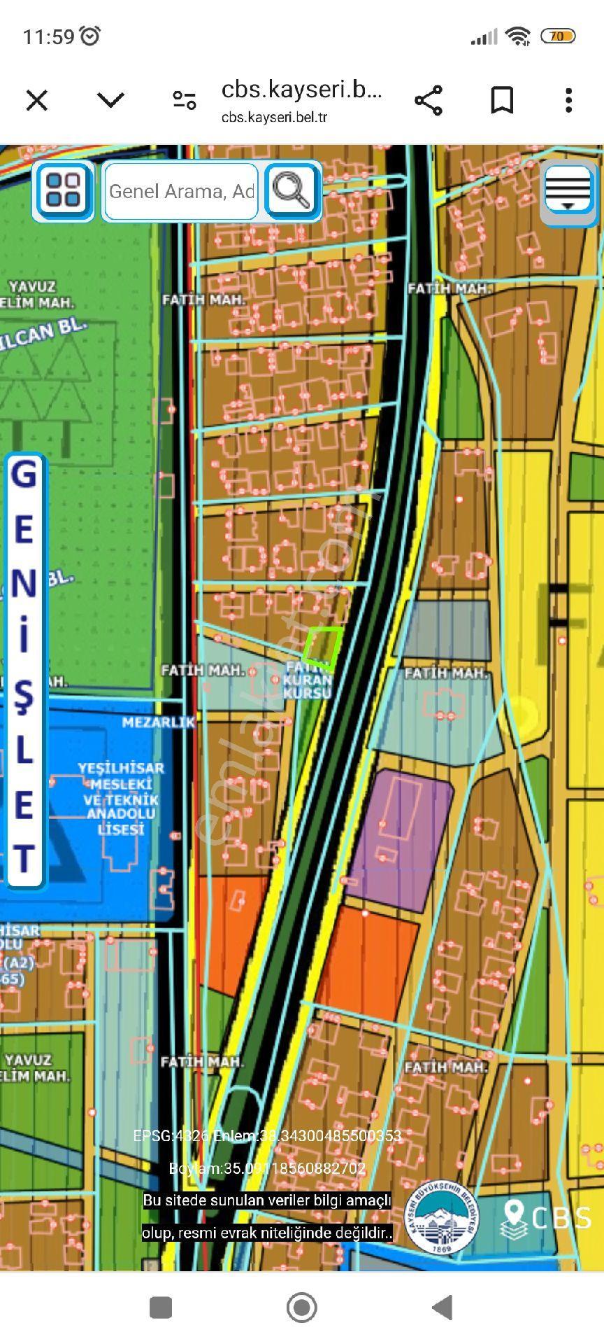 Kaçmaz Emlaktan Yeşilhisarda Satılık Konut Arsası Yol Kenari - Görsel 5