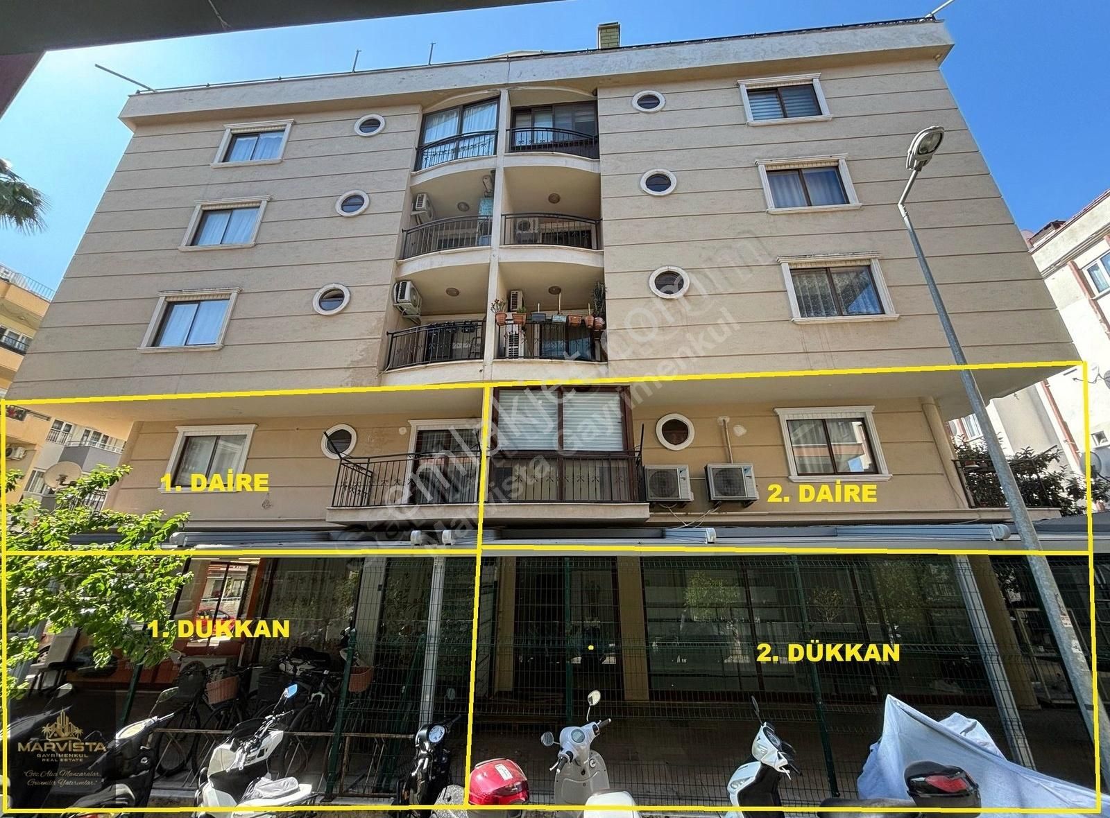 Marmaris Merkezde Satılık 2 Adet Dükkan 2 Adet Asma Katlı Daire