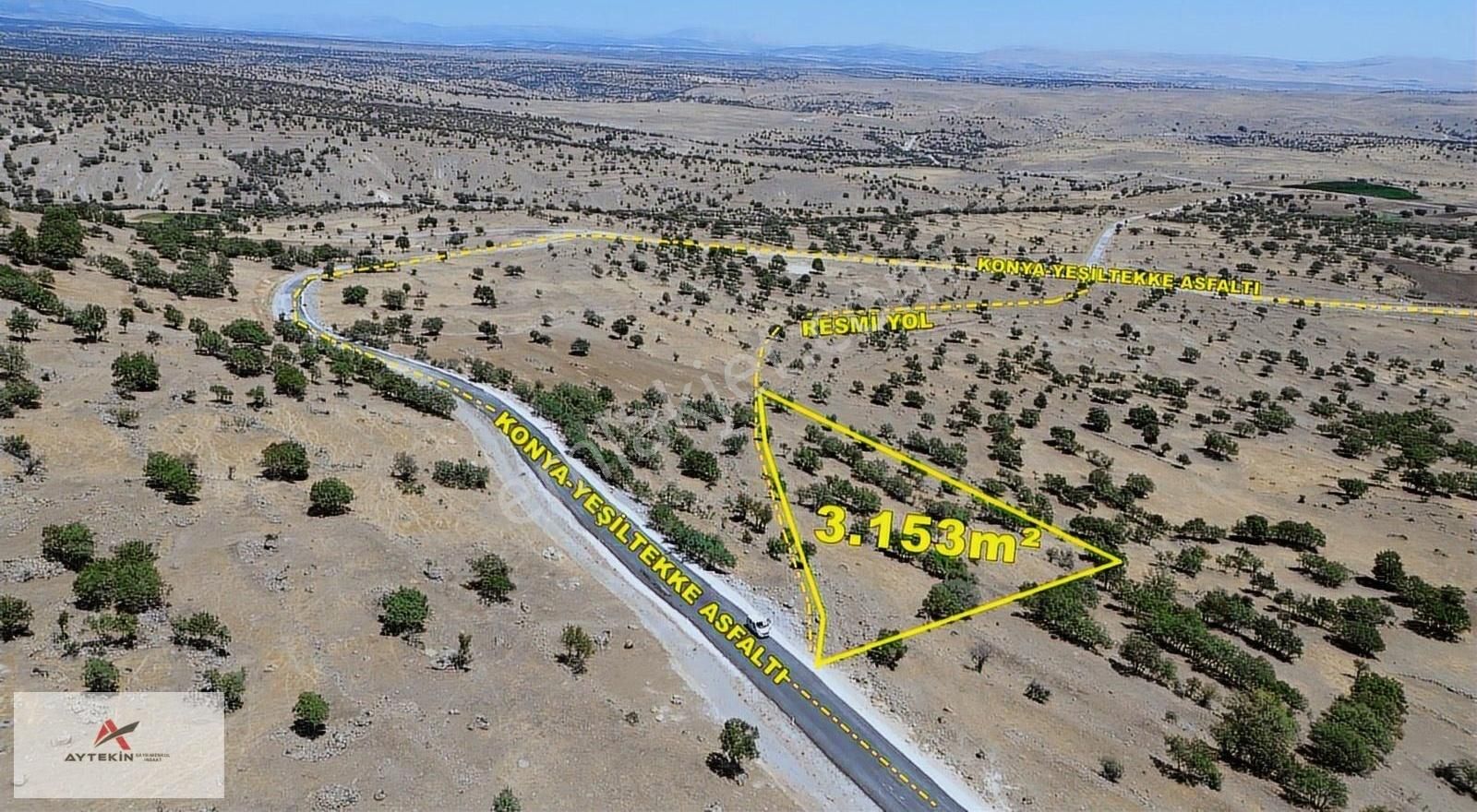 Meram Yeşiltekke'de Asfalt Cephe 3.153 M² Müstakil Tarla