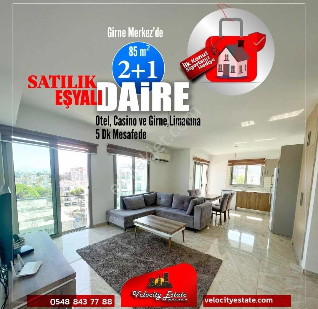 Girne Merkez'de Hemen Taşınmaya Hazır 2+1 Tam Eşyalı Satılık Daire