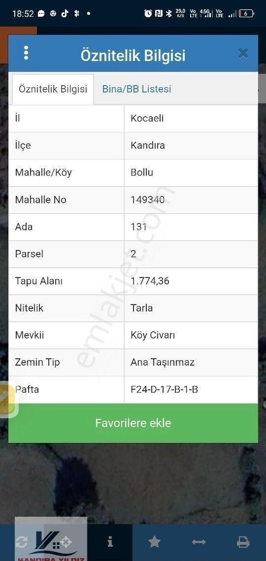 Kocaeli Kandıra Bolluda Köye 150 Metre Mesafede Çift Yola Cepheli Elektrik Su Yollu 1.775 M2 İmarlı
