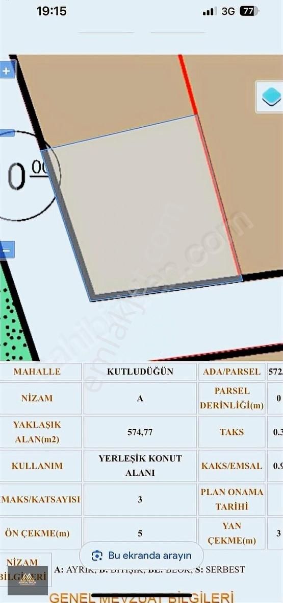 Avantaj Emlak'tan Kutludüğün'de İmarlı Arsa
