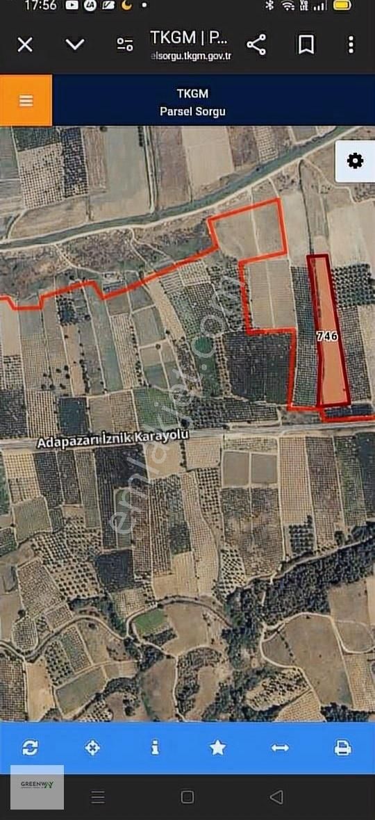 İznik Adapazarı Yoluna Cepheli 9800m2 Yatırımlık Arsa