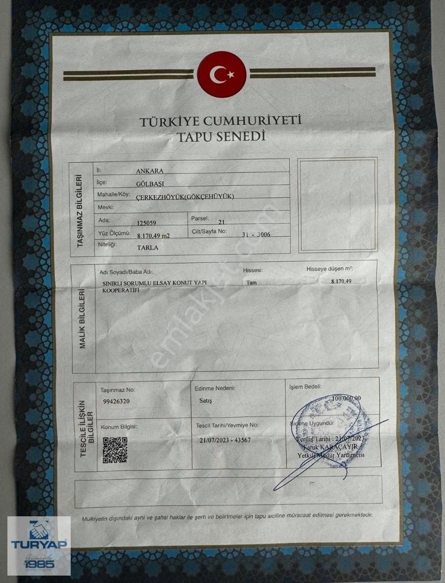 Satılık Tarla