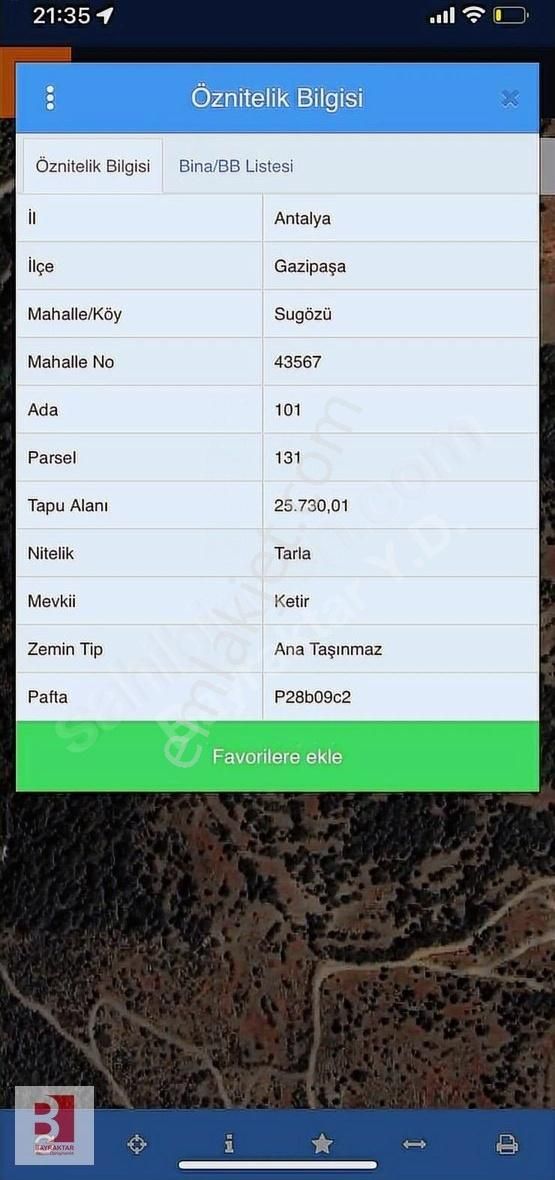Antalya Gazipaşa'da Satılık 25 Dönüm Arsa.