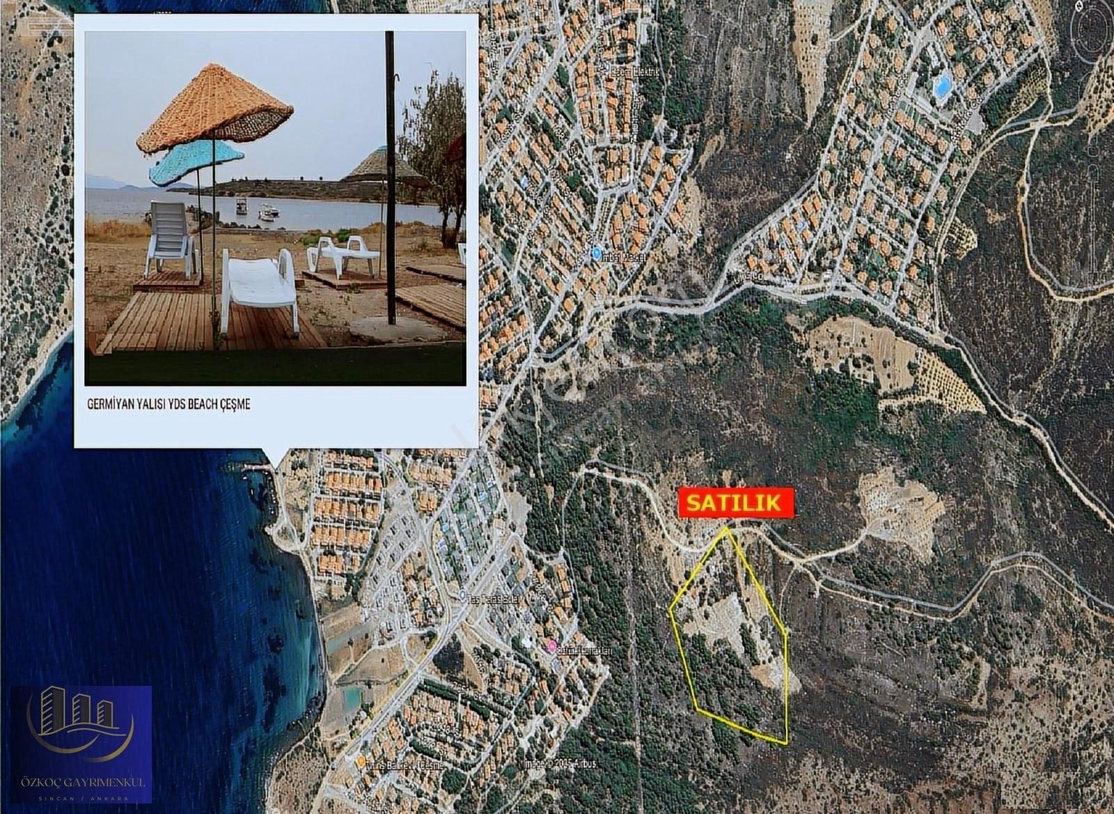 İzmir Çeşme Germiyanda Villalara 150 Metre Mesafede 321 M² Arazi