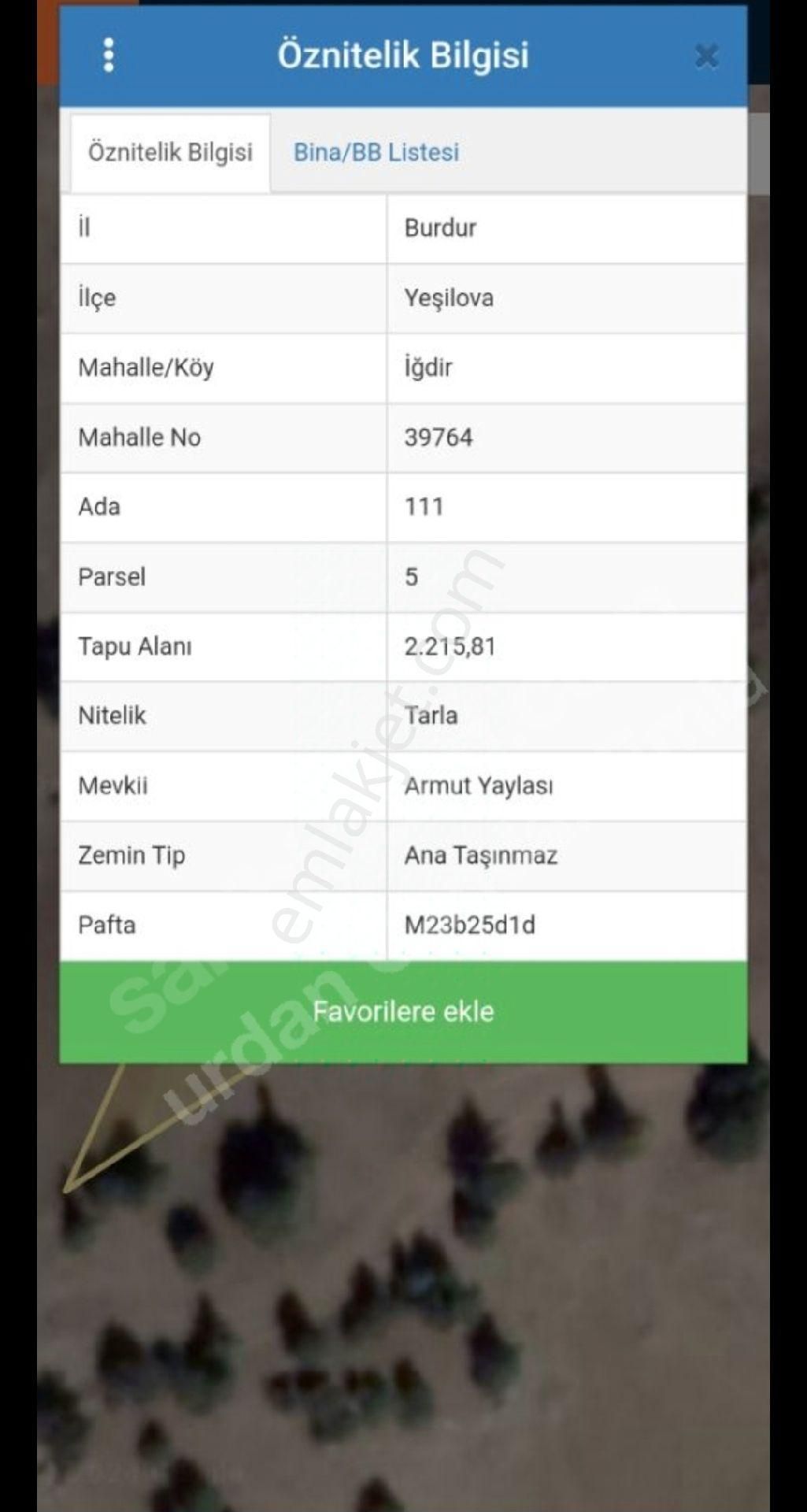Burdur Yeşilova İğdir Ķöyünde Ķöy Merkezine Yakın Tek Tapu 2216 M2 Satılık Yatırımlık Tarla