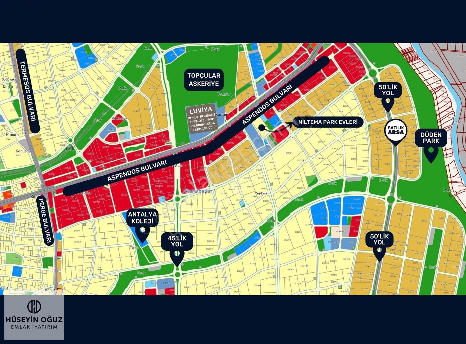 Hüseyin Oğuz'dan 50'lik Yola Cephe 400m² Ticari+konut Arsa Hisse